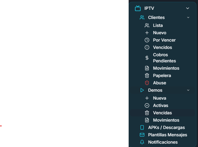 Opción Vencidas del menú Demos
