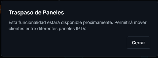 Aviso Traspaso de paneles
