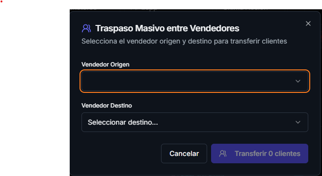 Traspaso masivo entre vendedores